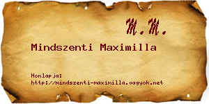 Mindszenti Maximilla névjegykártya